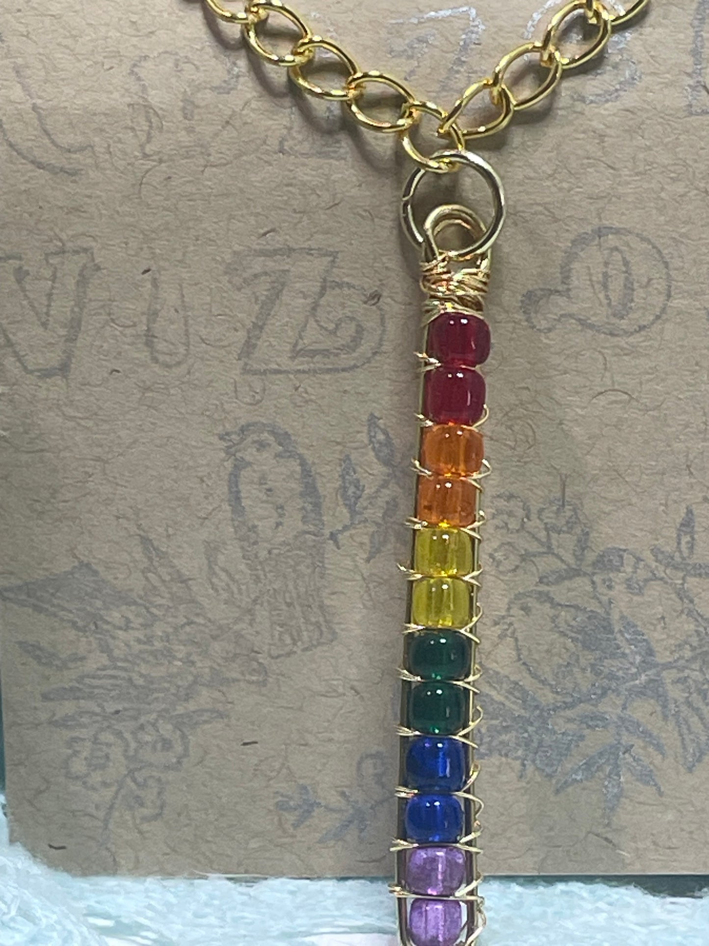 Rainbow Totem Pendant: Gold