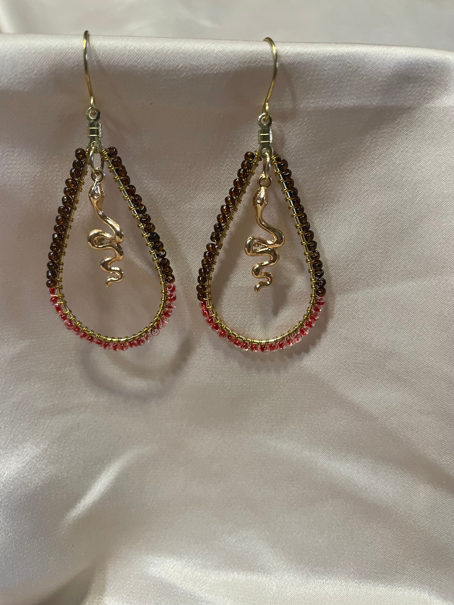Beaded hoops: Snake charmer