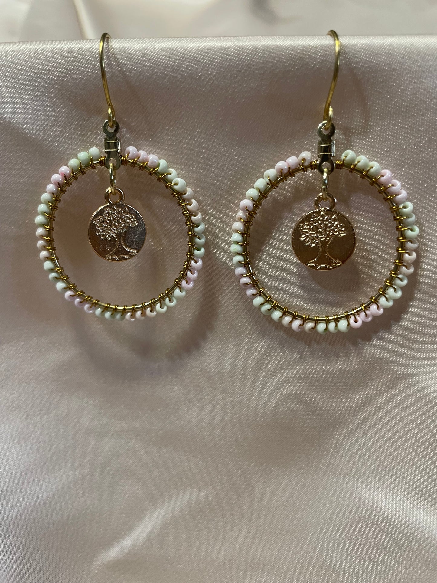 Beaded hoops: tree of life