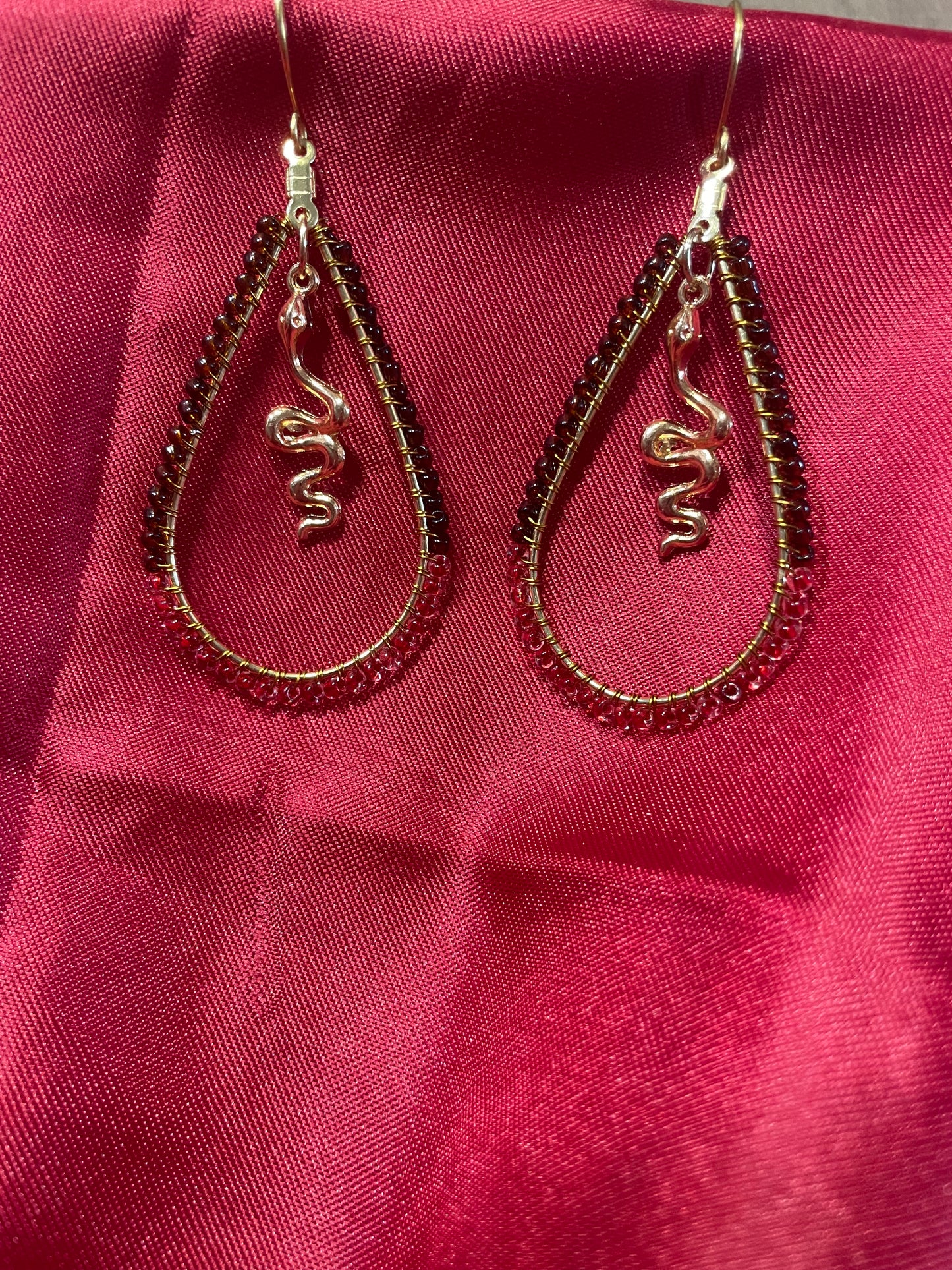 Beaded hoops: Snake charmer