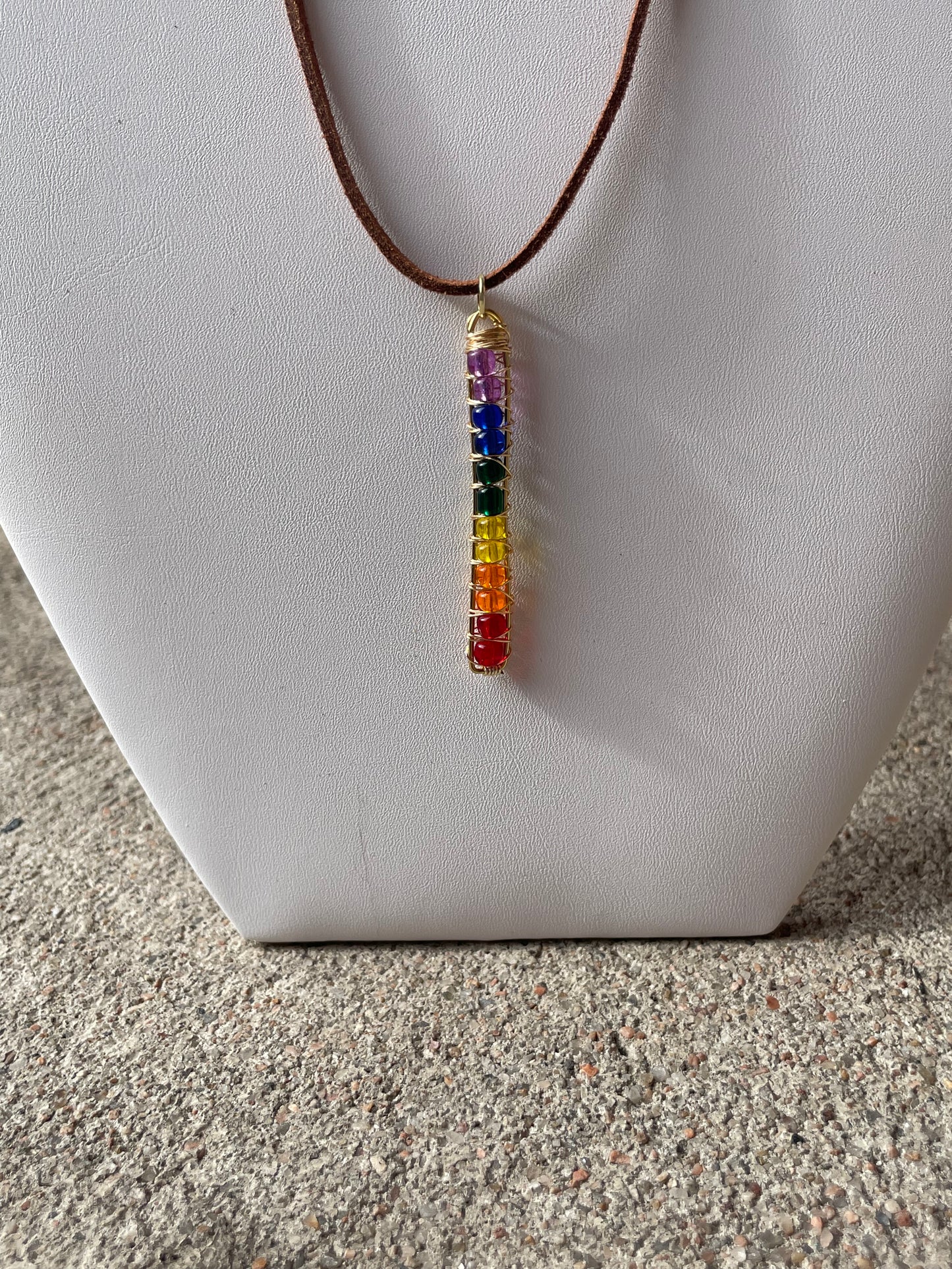 Rainbow Totem Pendant: Gold