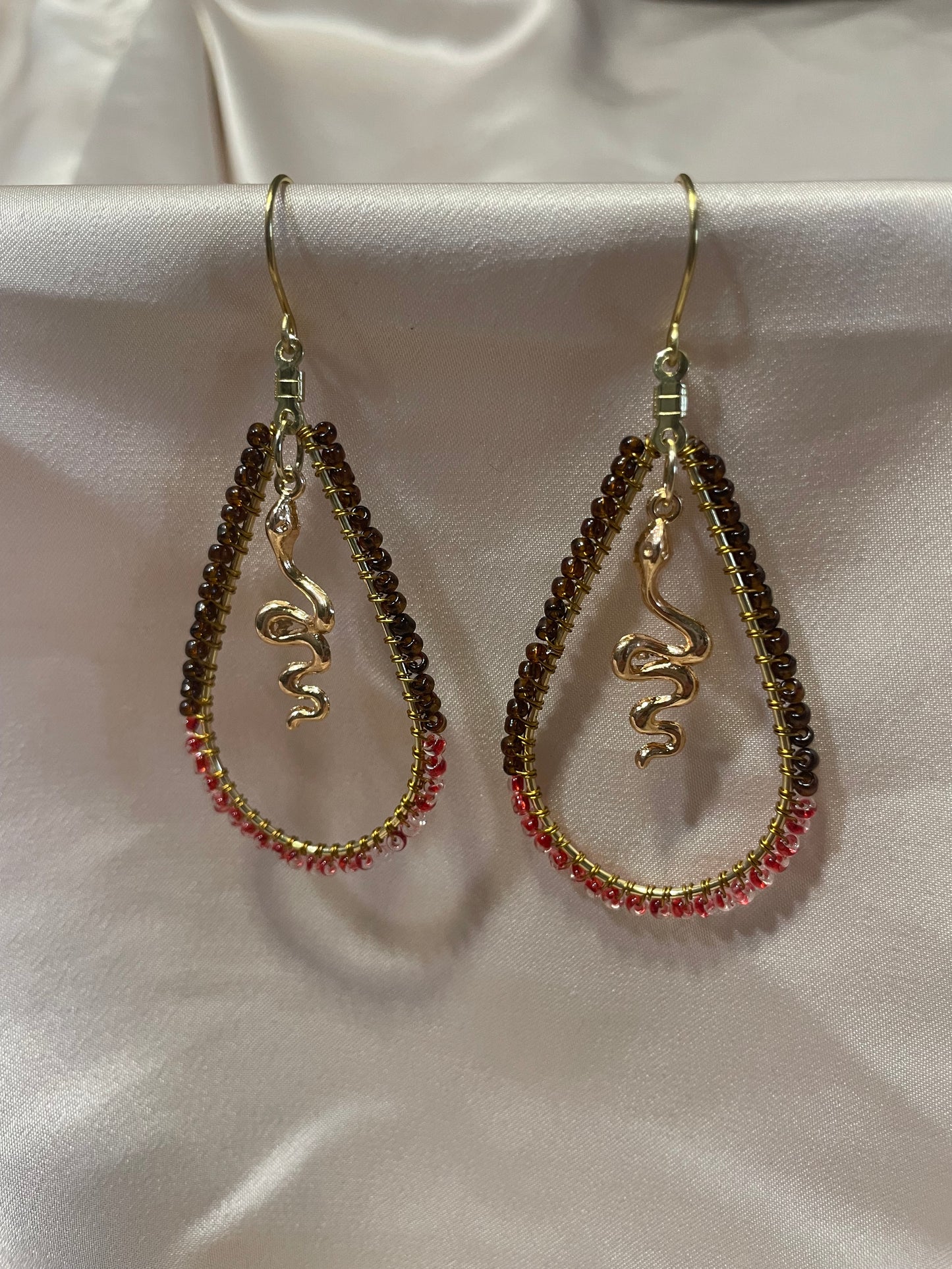 Beaded hoops: Snake charmer