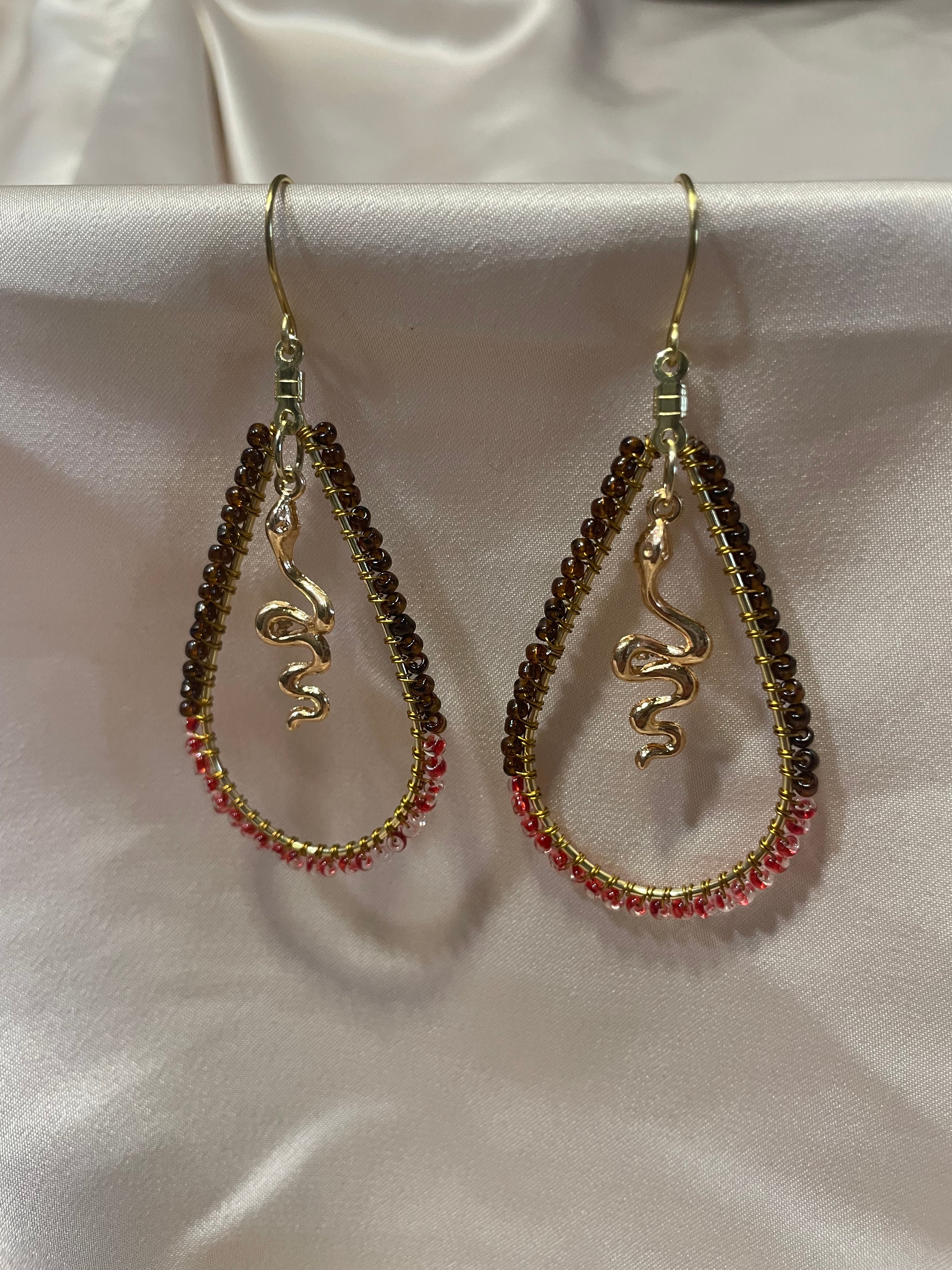 Beaded hoops: Snake charmer