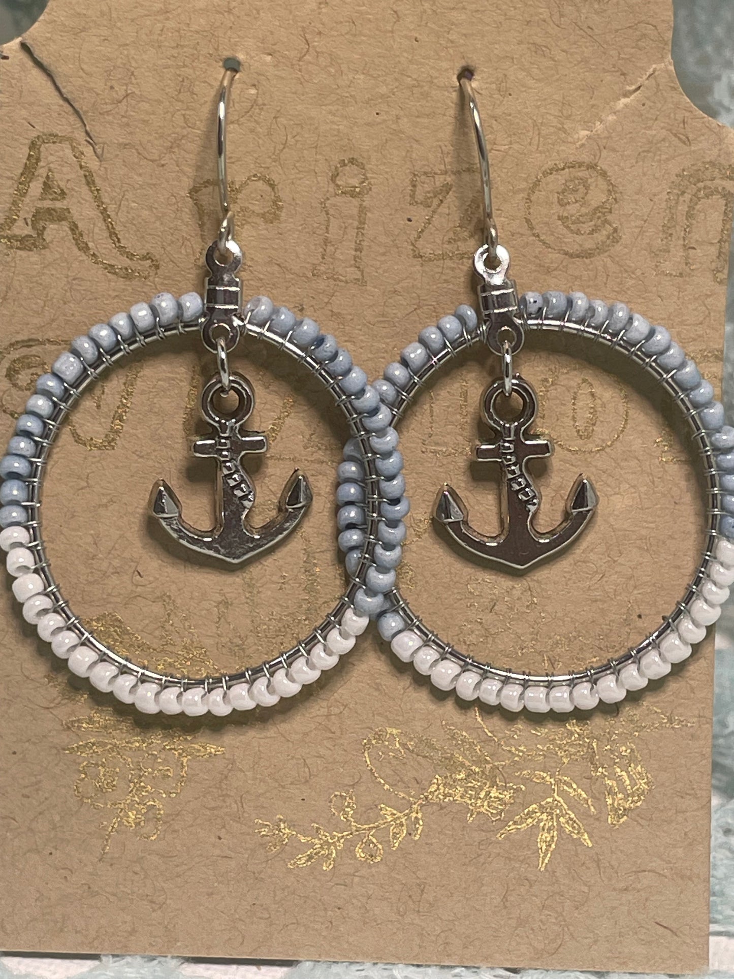 Beaded hoops:Anchors
