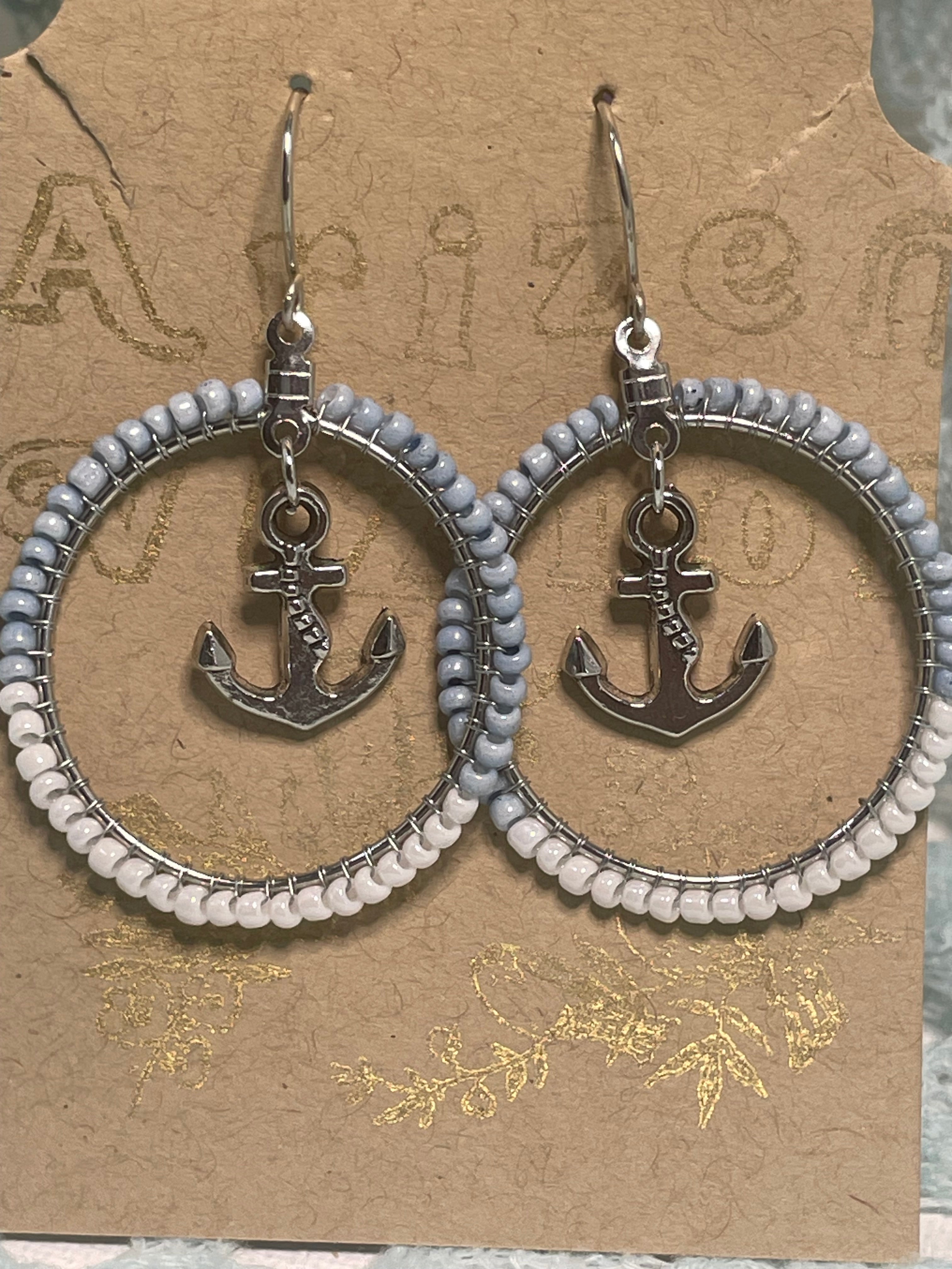 Beaded hoops:Anchors