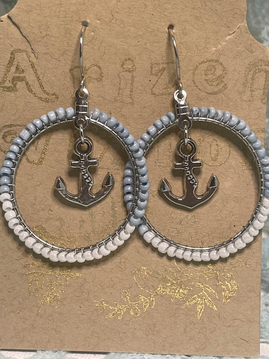 Beaded hoops:Anchors