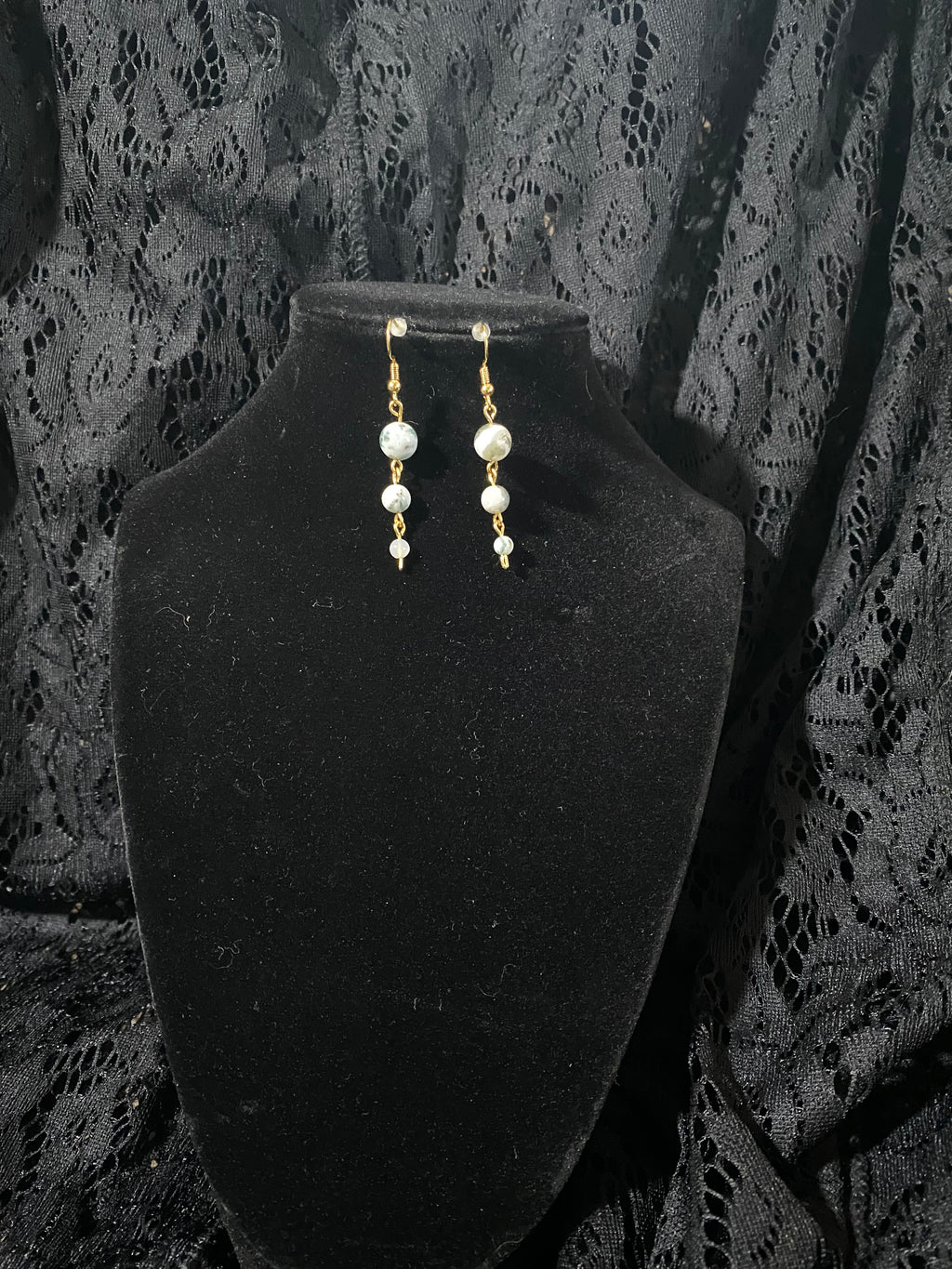 Moss agate floating necklace