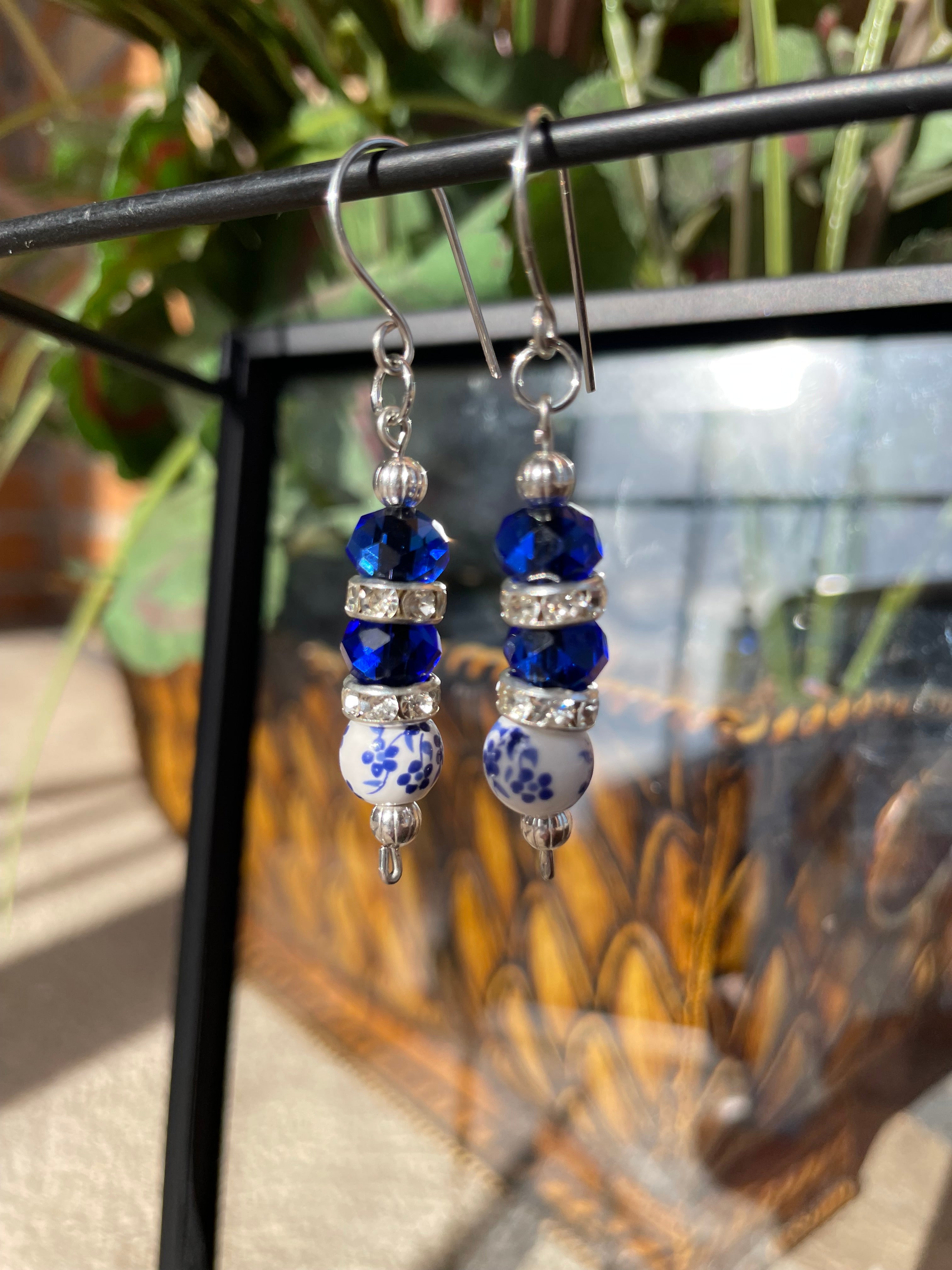 Earrings: Azure Chine Garden
