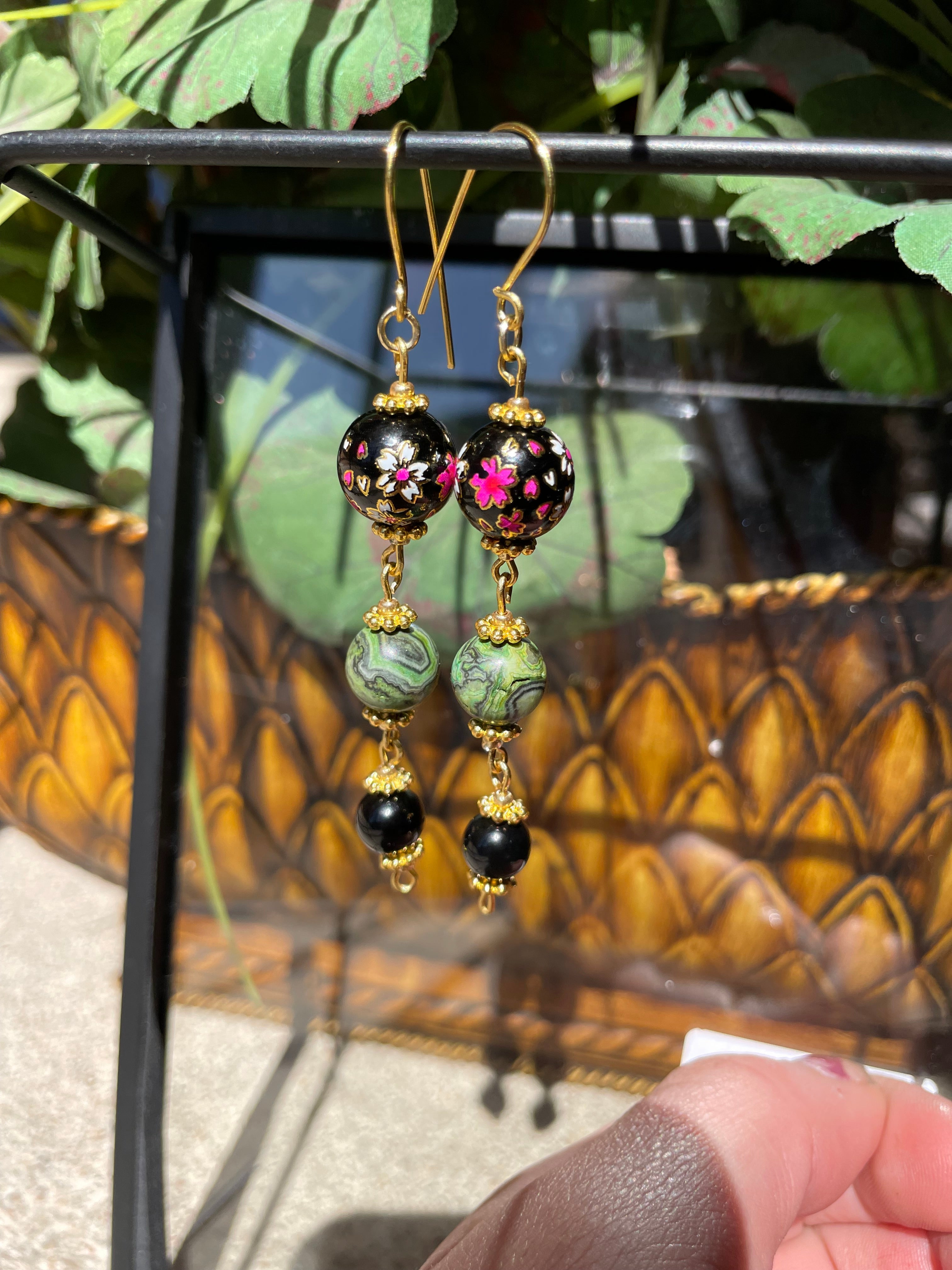 Earrings: Agate Petals