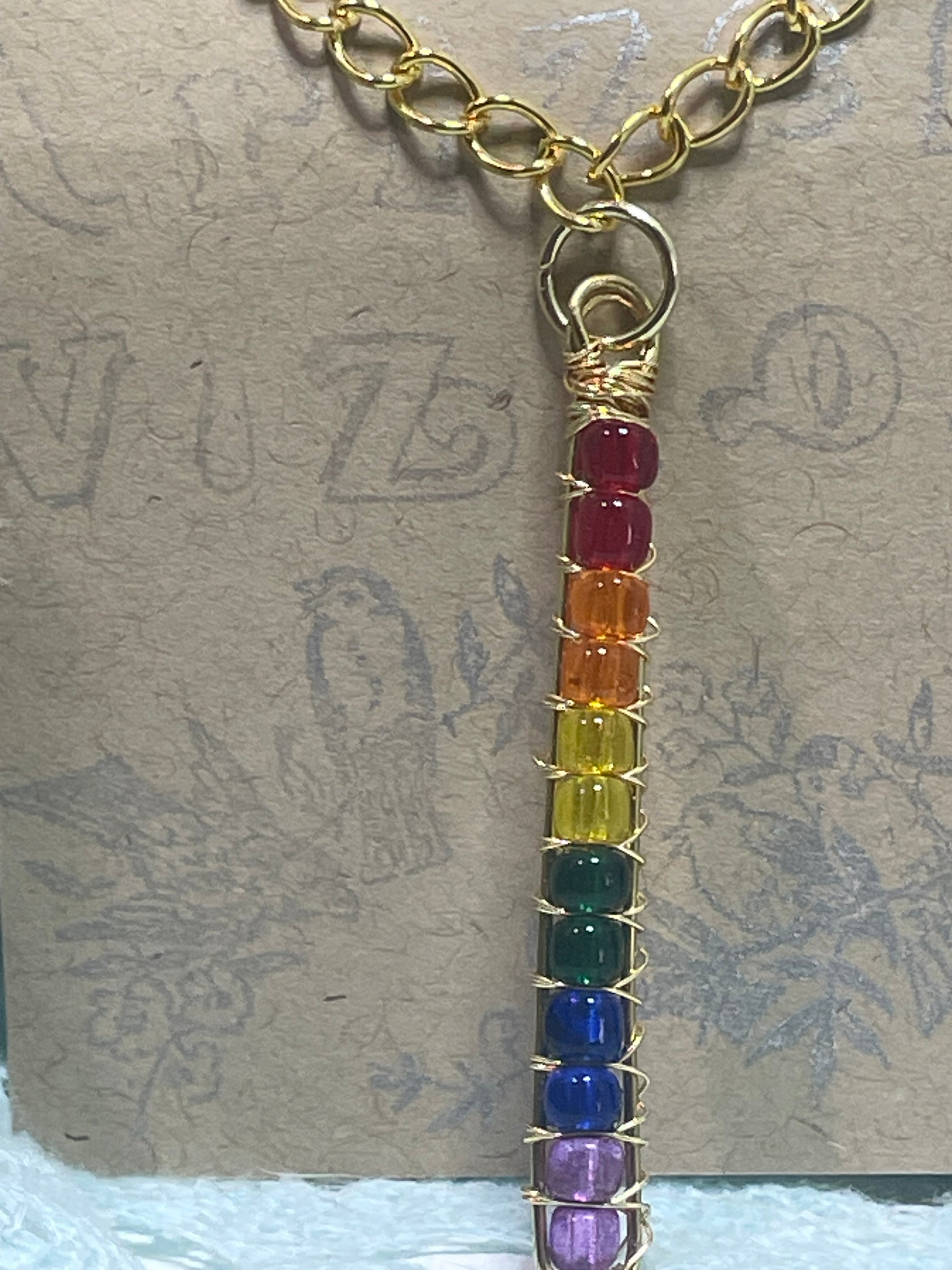 Rainbow Totem Pendant: Gold