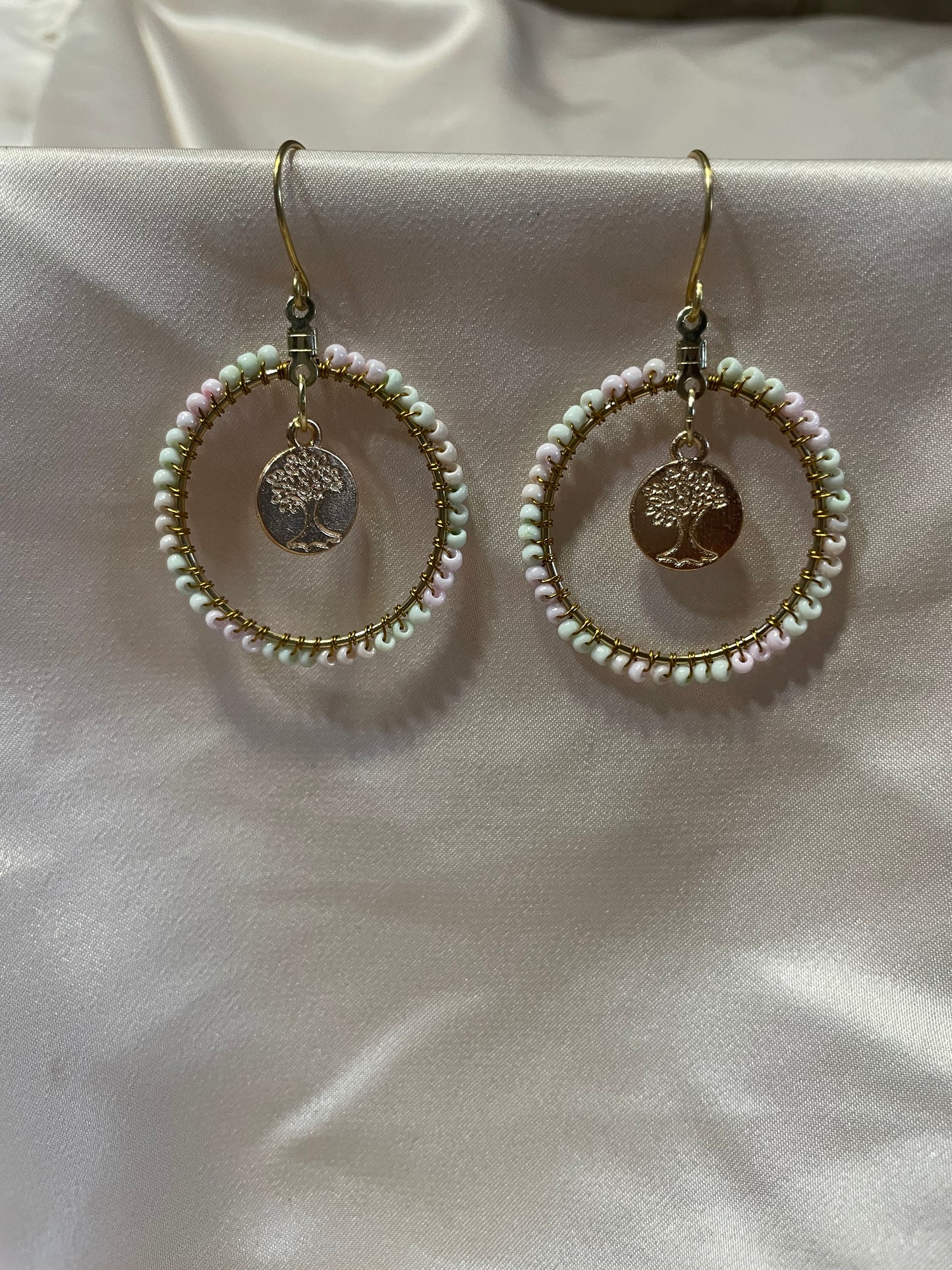 Beaded hoops: tree of life