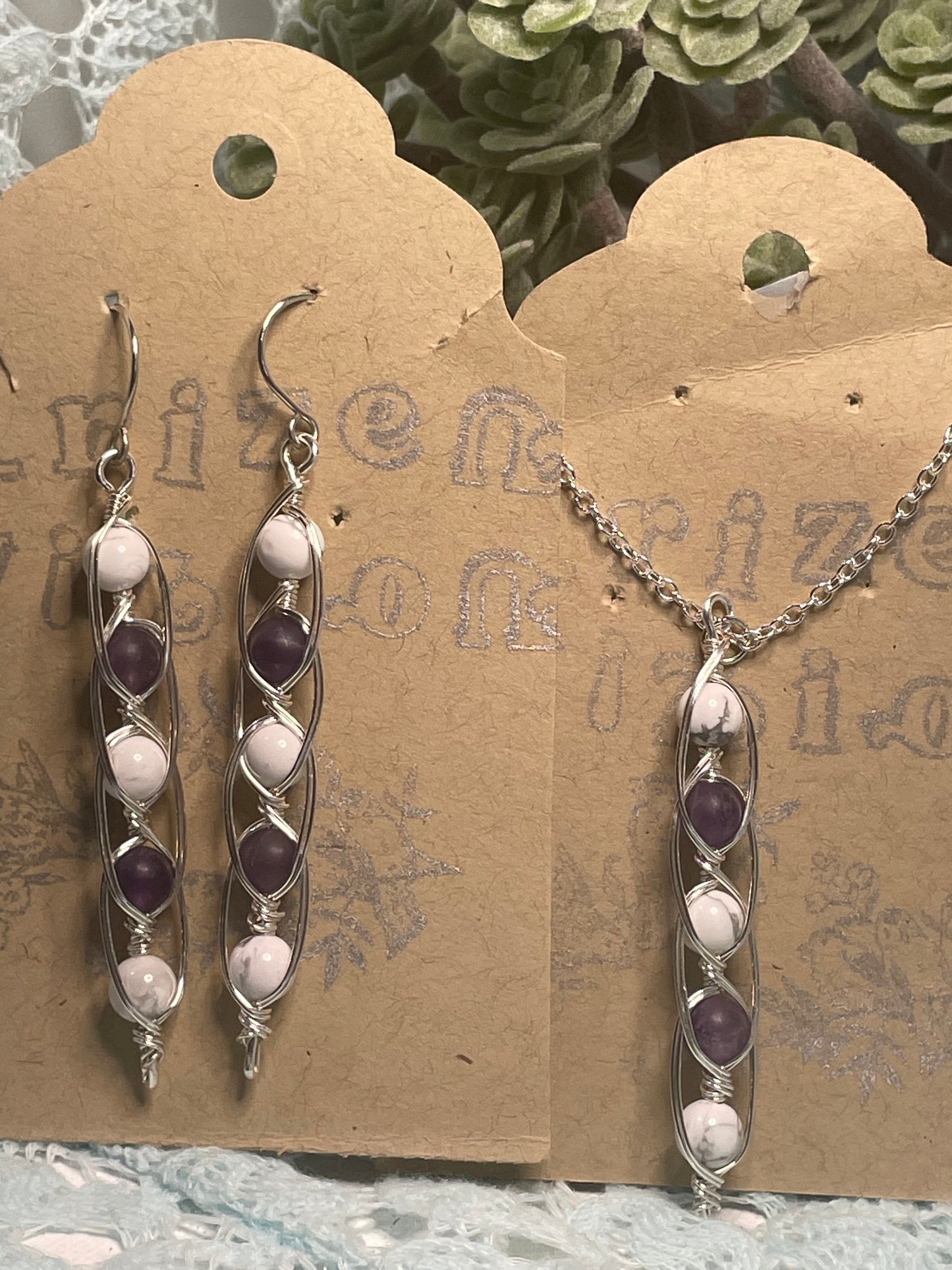 Blingin fidget jewelry:  with smoky amethyst and white howlite
