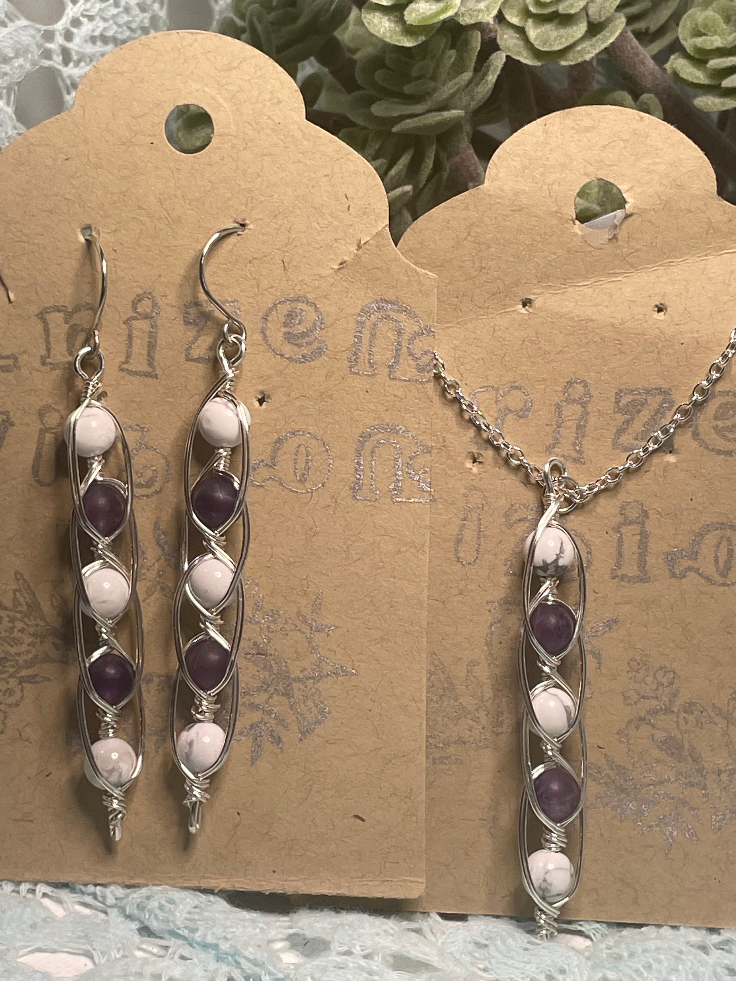 Blingin fidget jewelry:  with smoky amethyst and white howlite