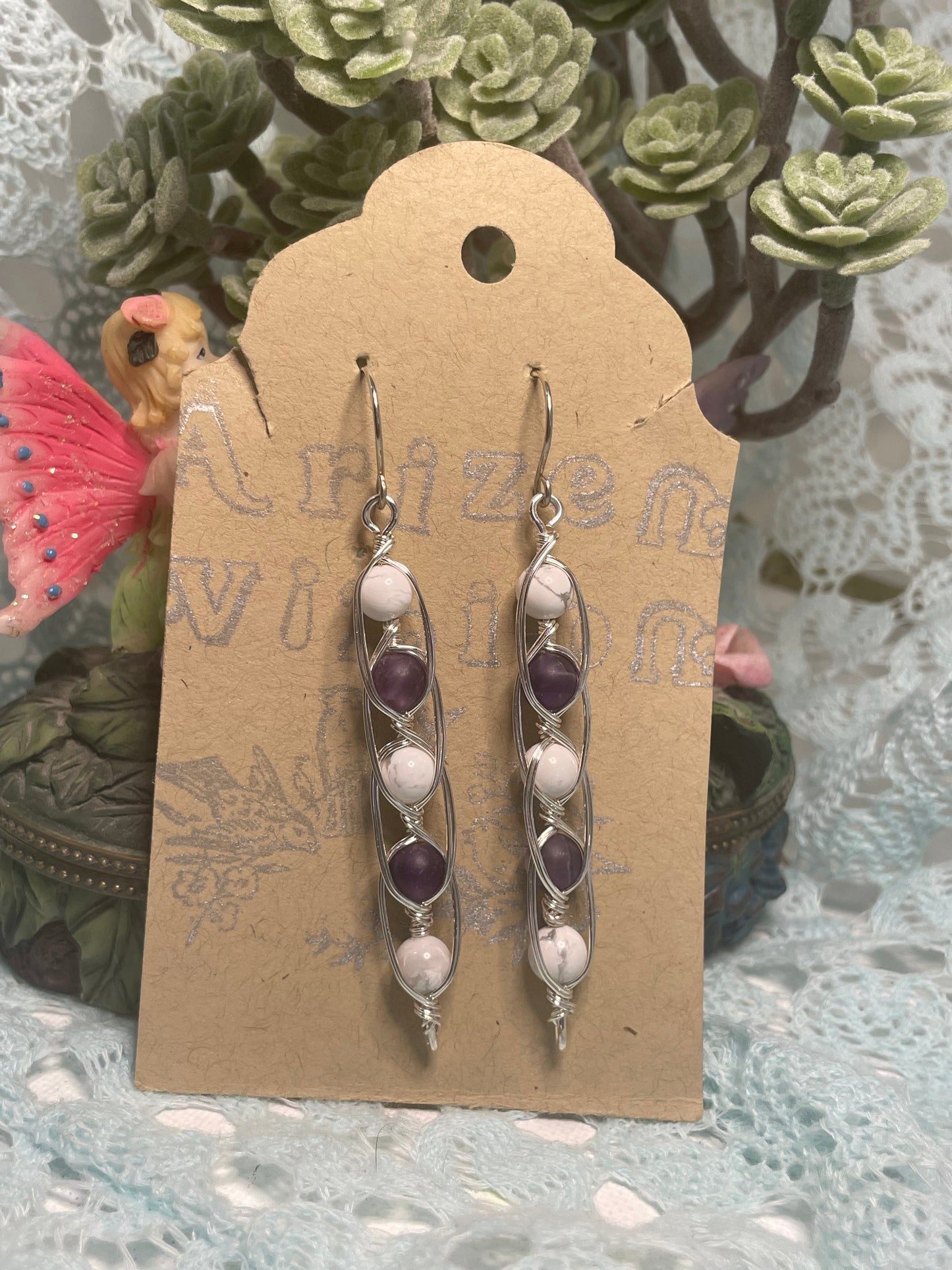 Blingin fidget jewelry:  with smoky amethyst and white howlite