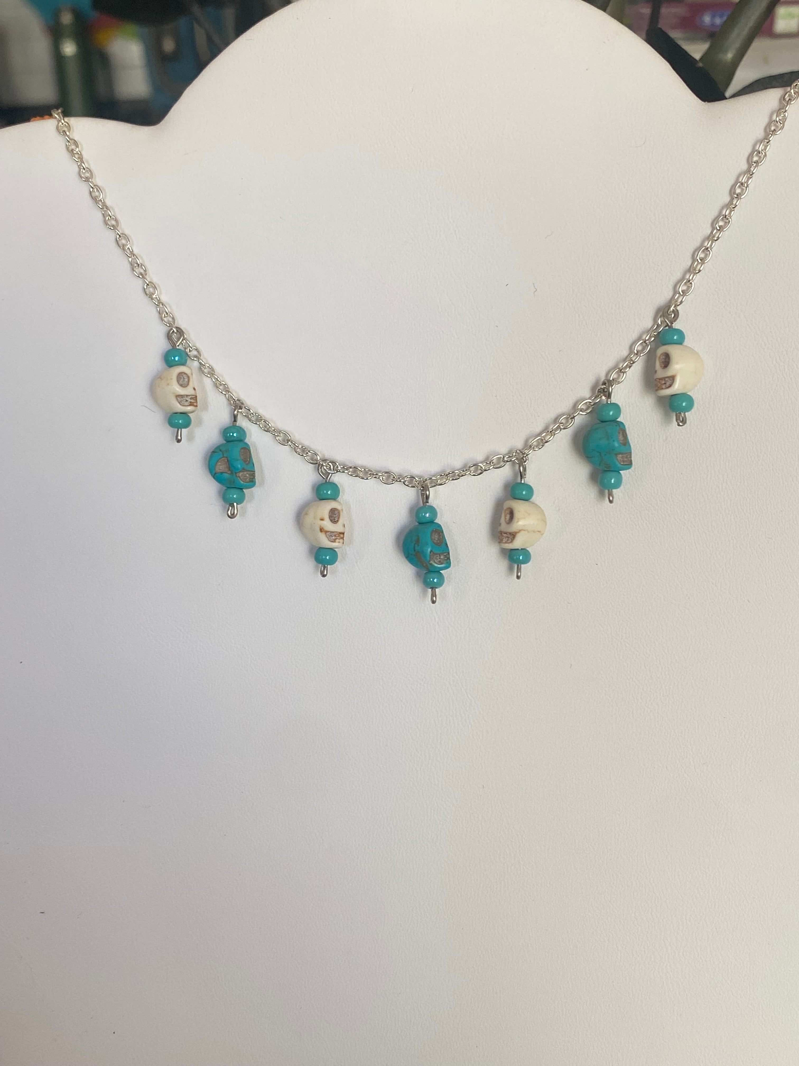 Spooky cute skull dangle necklaces