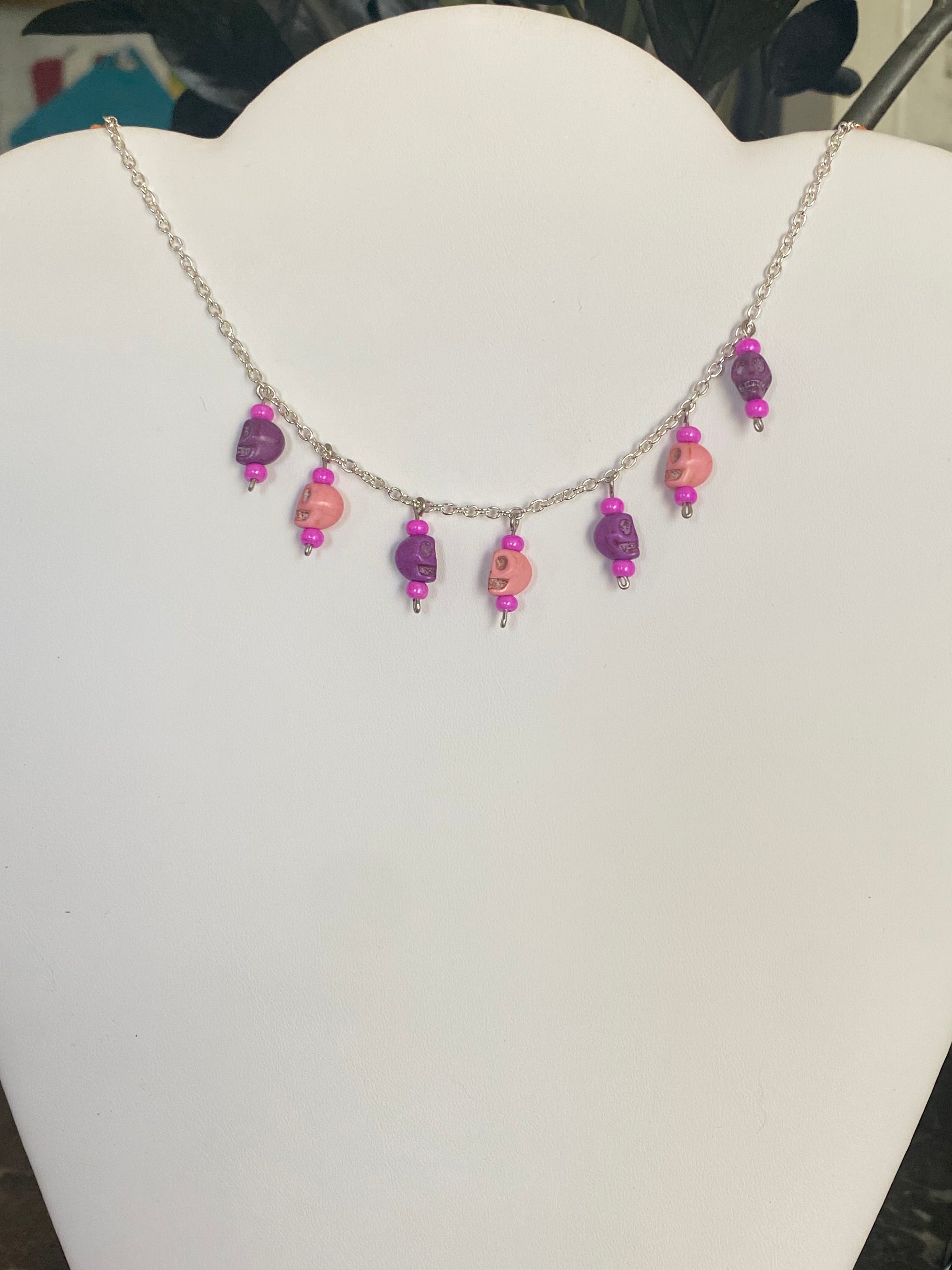 Spooky cute skull dangle necklaces