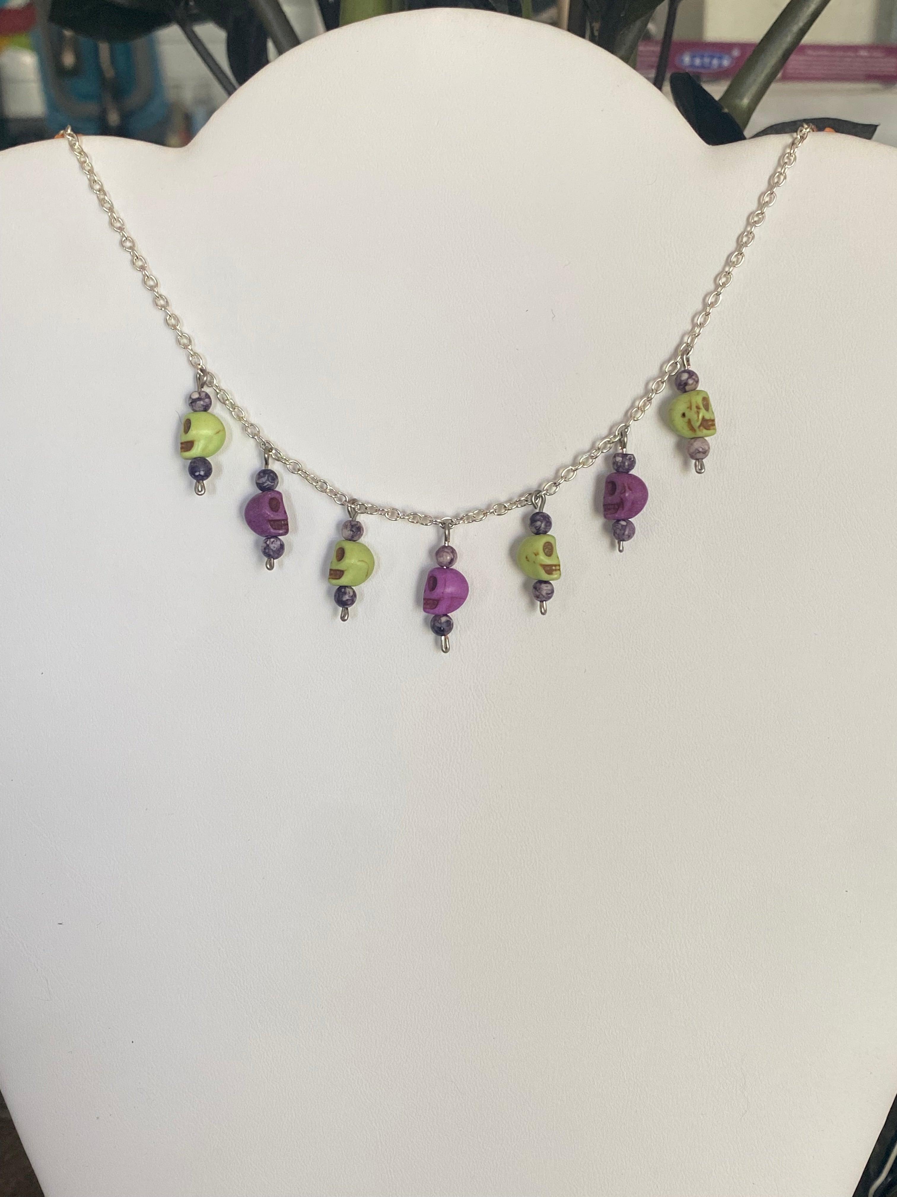 Spooky cute skull dangle necklaces