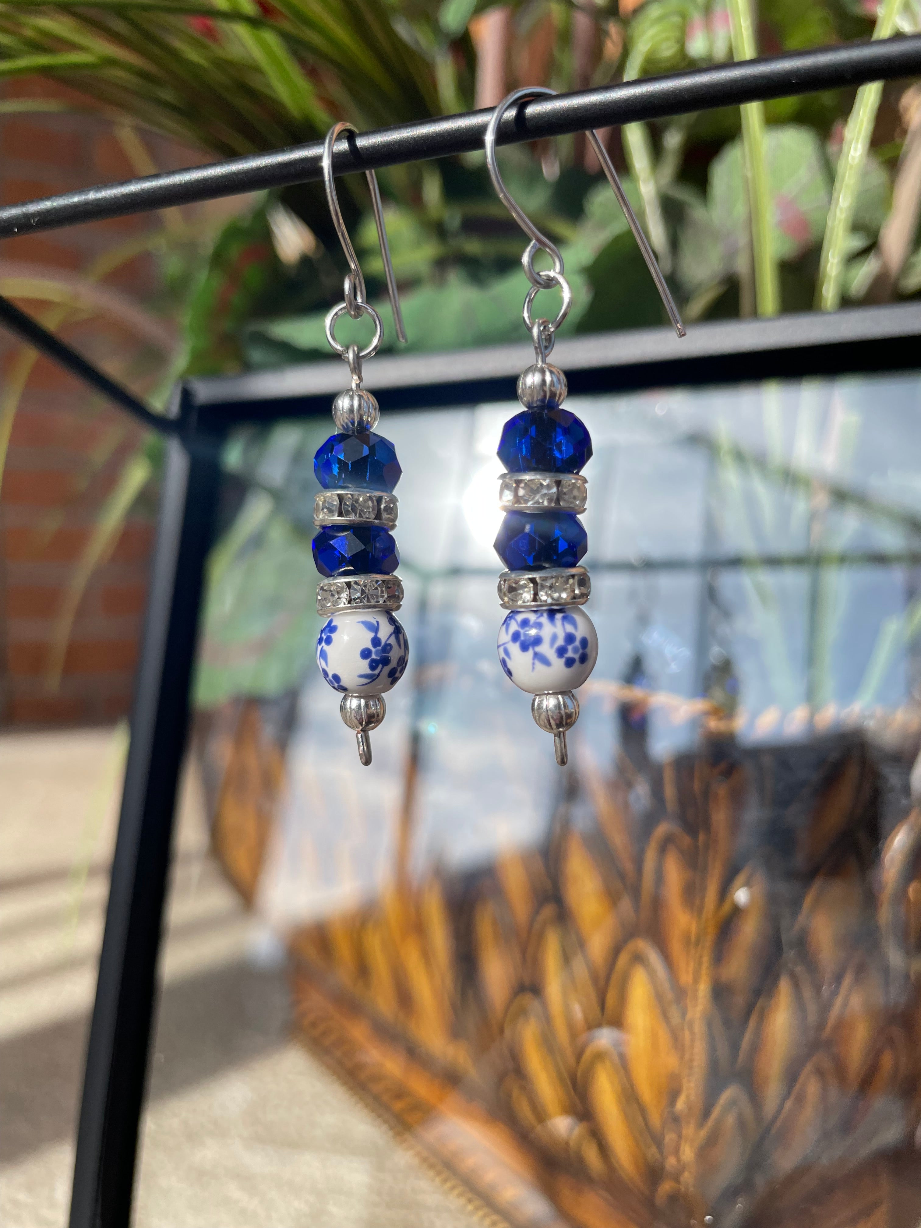 Earrings: Azure Chine Garden