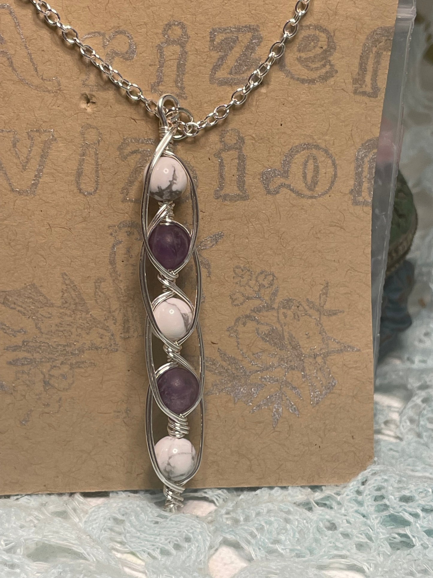 Blingin fidget jewelry:  with smoky amethyst and white howlite