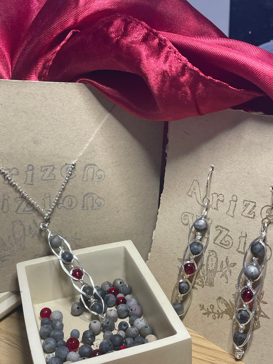 Blingin fidget jewelry: laborite and glass garnet